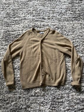 Vintage 1960’s Tan Orlon Grandpa Cardigan
